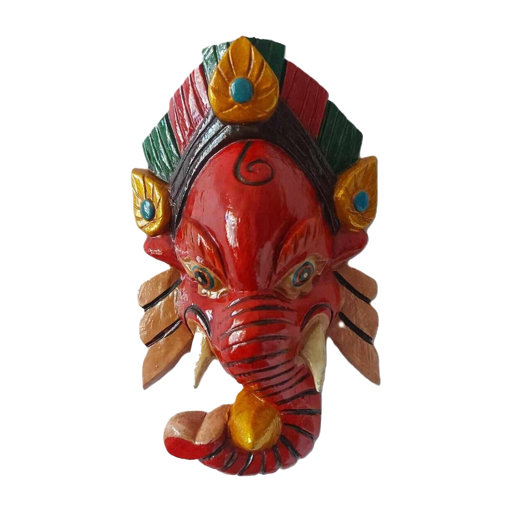 Hand Crafted Ganesh Wooden Mask | Wall Hanging | Handicraft