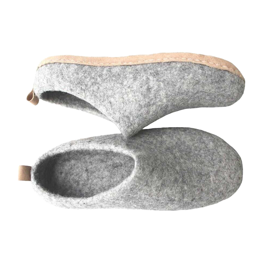 Grey Felt | Merino Wool Slippers | Slip-on | Unisex
