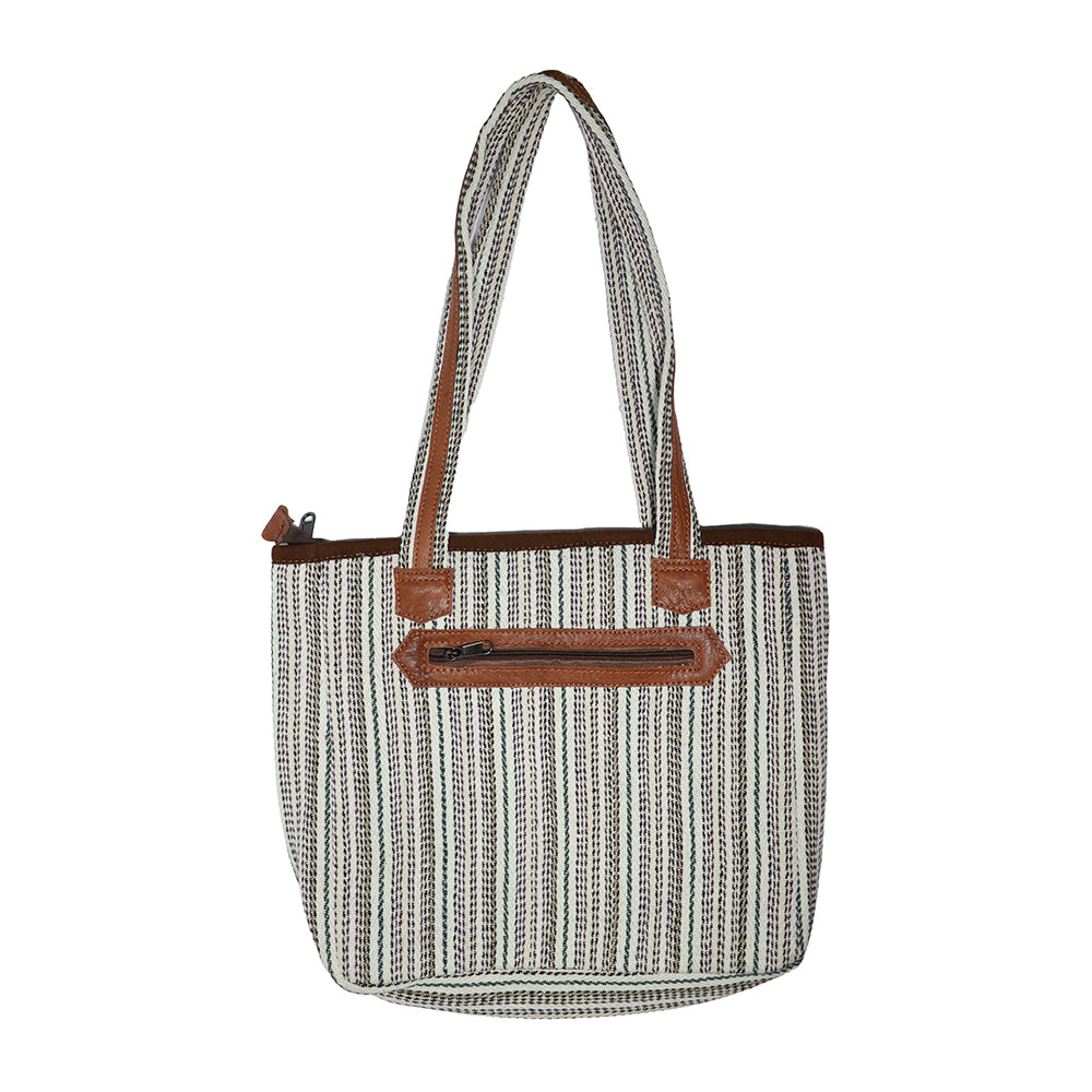 Grey Hemp Shoulder Bag | Large | Handmade | Crafted
