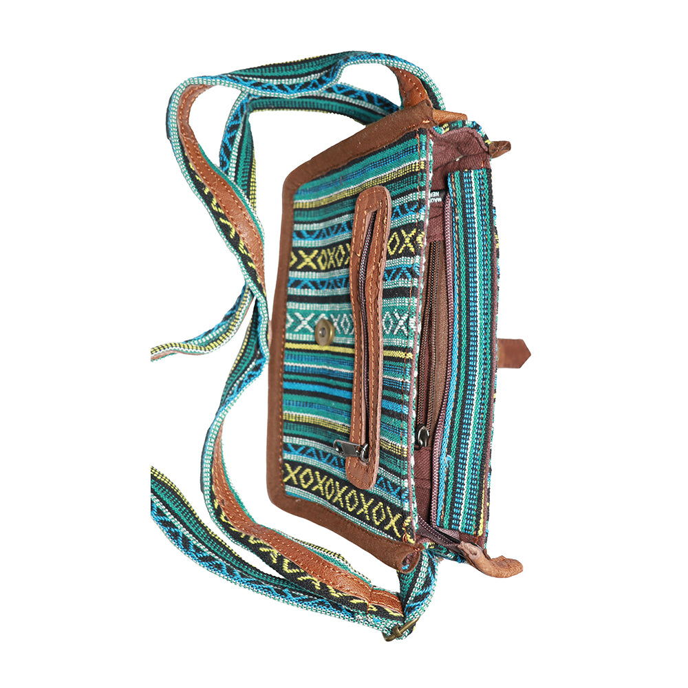 Blue Hemp Shoulder Bag | Handmade | Small | Crafted