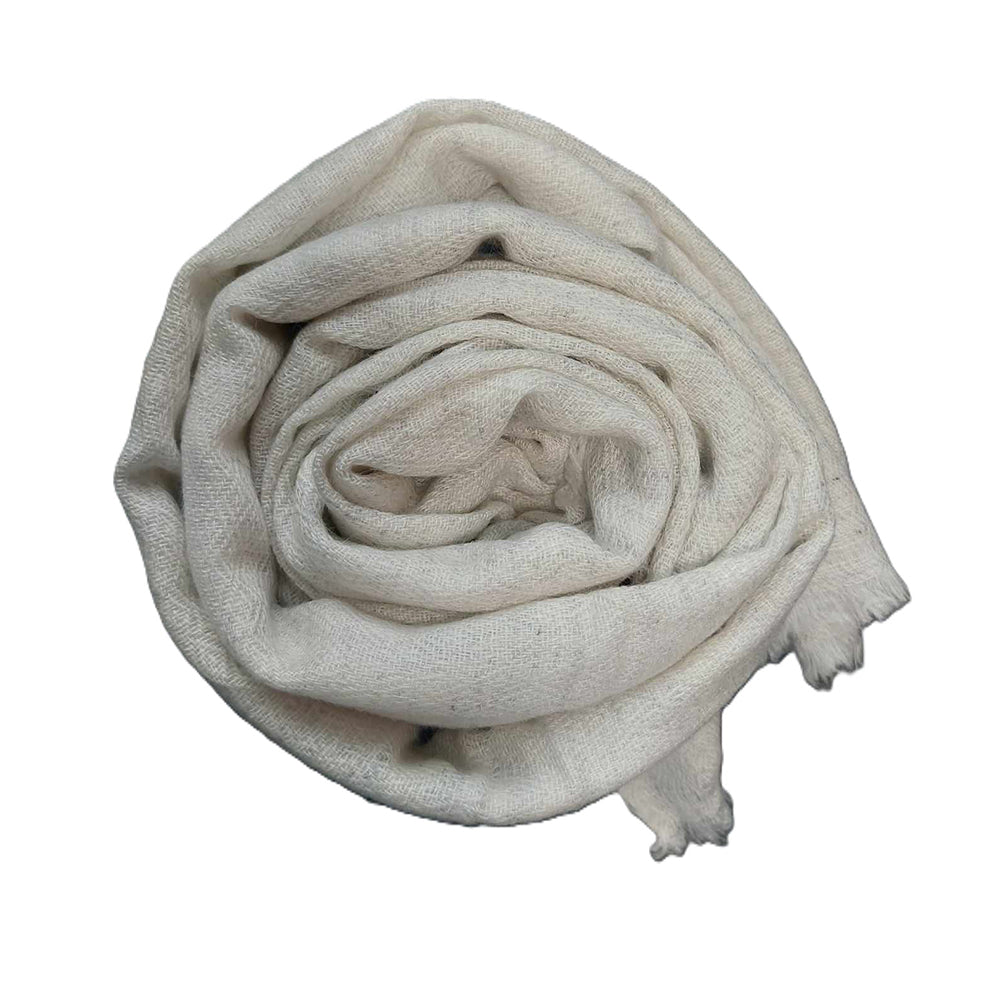 White Cashmere Scarf | Shawl | Wrap | Muffler | Handmade