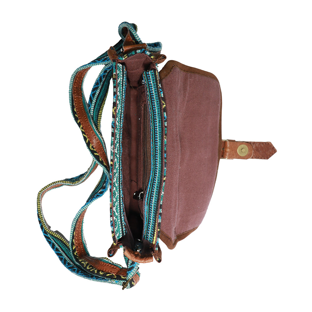 Blue Hemp Shoulder Bag | Handmade | Small | Crafted