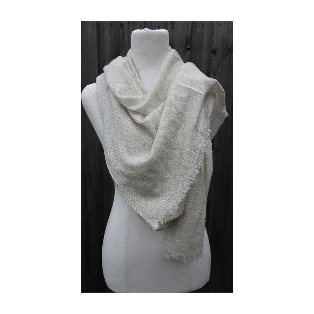 White Cashmere Scarf | Shawl | Wrap | Muffler | Handmade