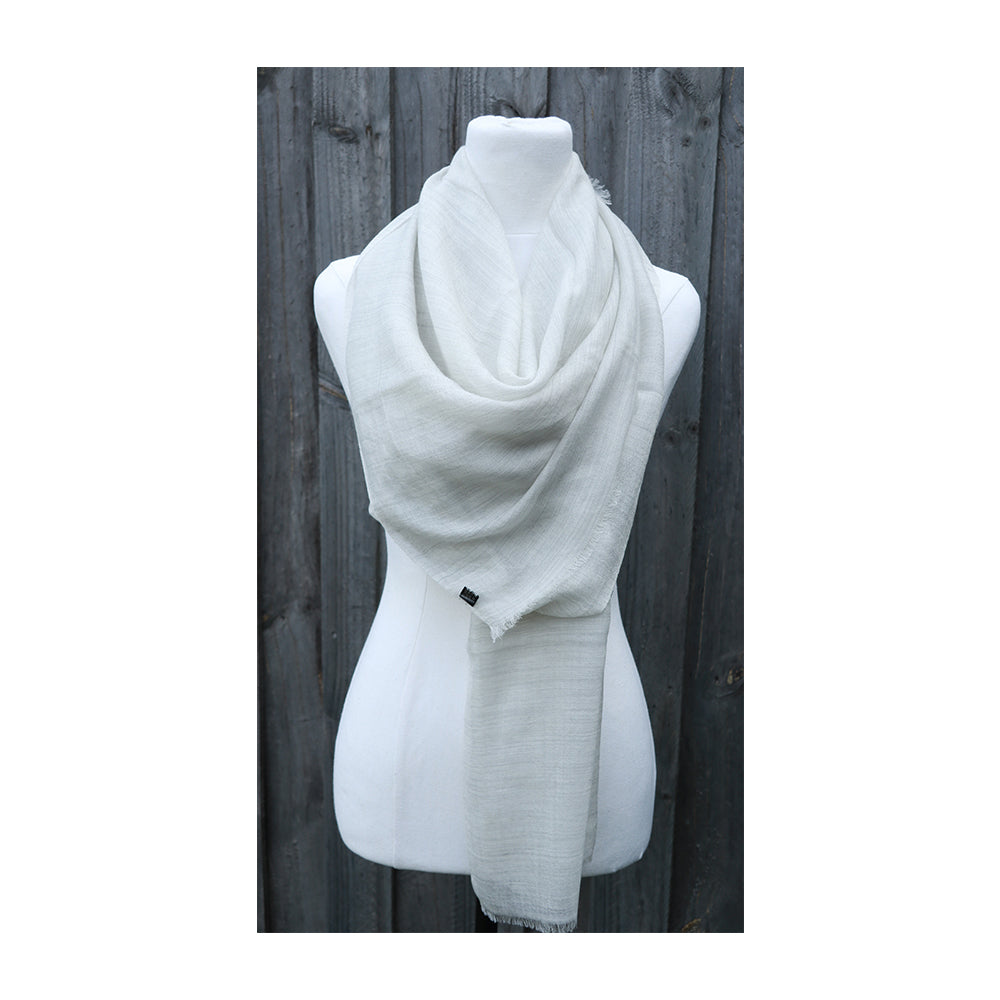 Off White Cashmere Ring Scarf | Shawl | Wrap | Muffler | Handmade