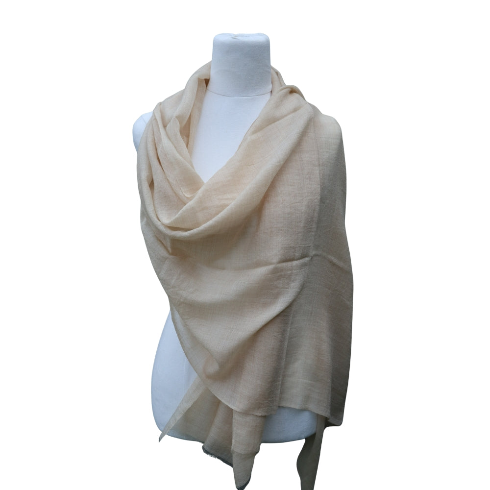 Light Beige Cashmere | Pashmina Ring Scarf | Shawl | Wrap | Muffler