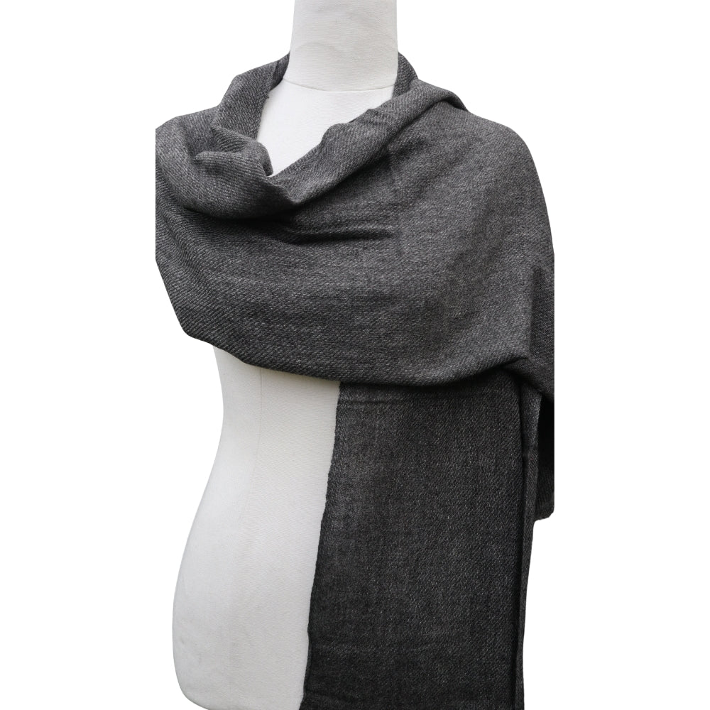 Charcoal Cashmere Scarf | Shawl | Wrap | Muffler | Handmade