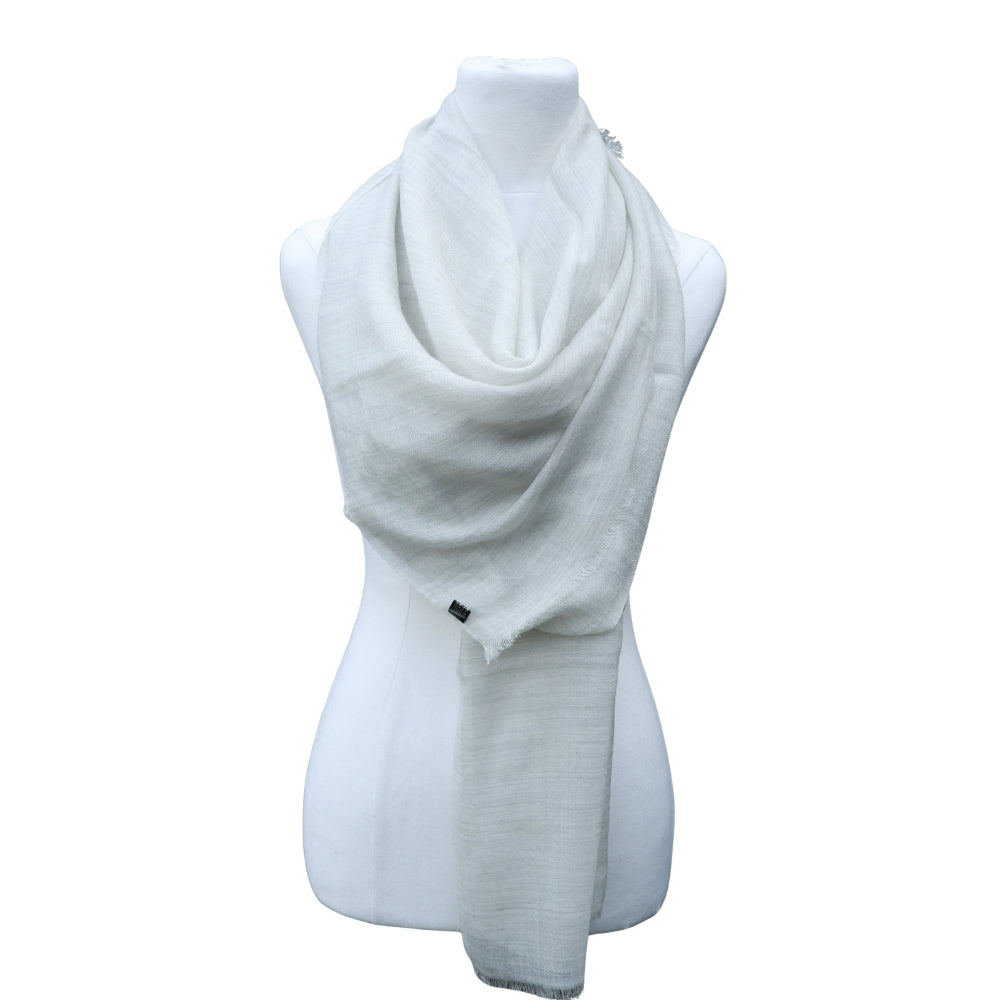 Off White Cashmere | Pashmina Ring Scarf | Shawl | Wrap | Muffler