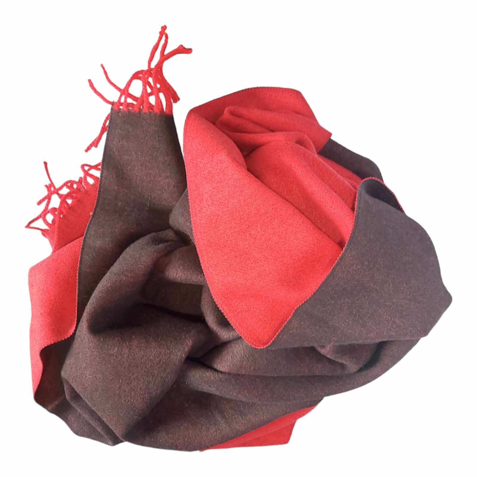 Light Red | Brown Cashmere Reversable | Double Sided Scarf | Shawl | Wrap