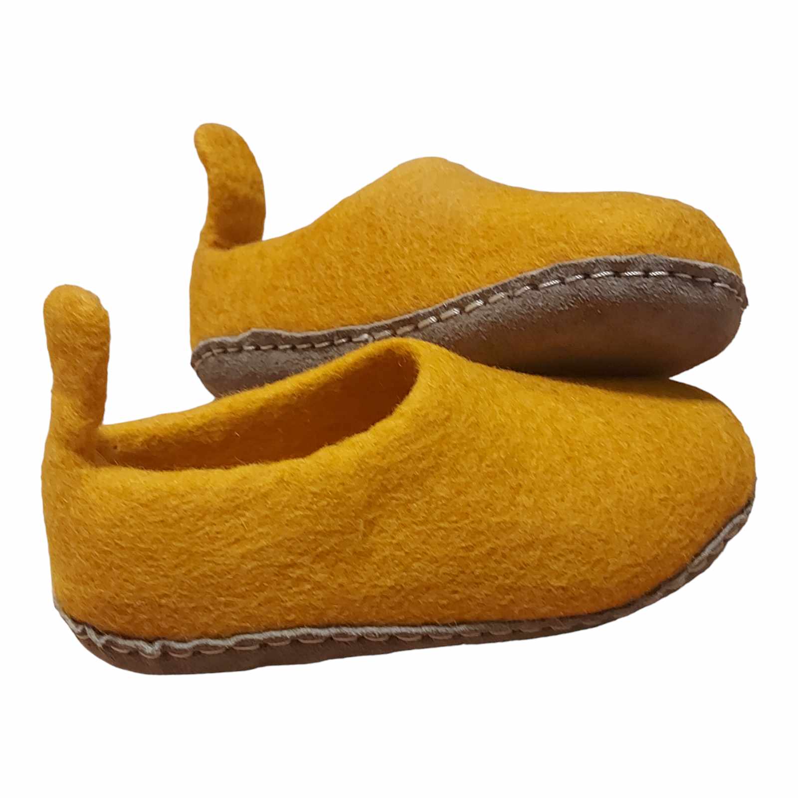 Orange Felt | Merino Wool Slippers | Slip-on | Shoes | Kids