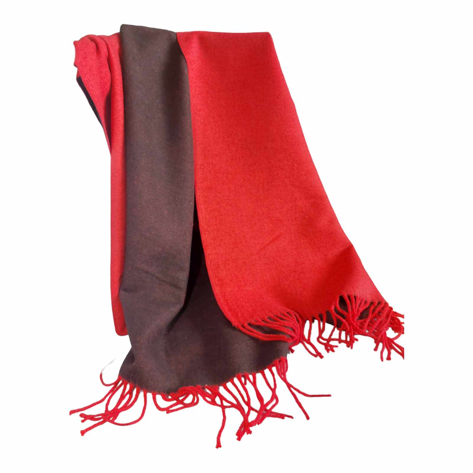 Red | Brown Cashmere Reversable | Double Sided Scarf | Shawl | Wrap