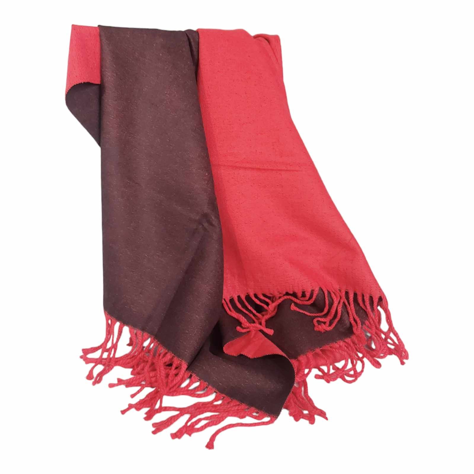 Light Red | Brown Cashmere Reversable | Double Sided Scarf | Shawl | Wrap