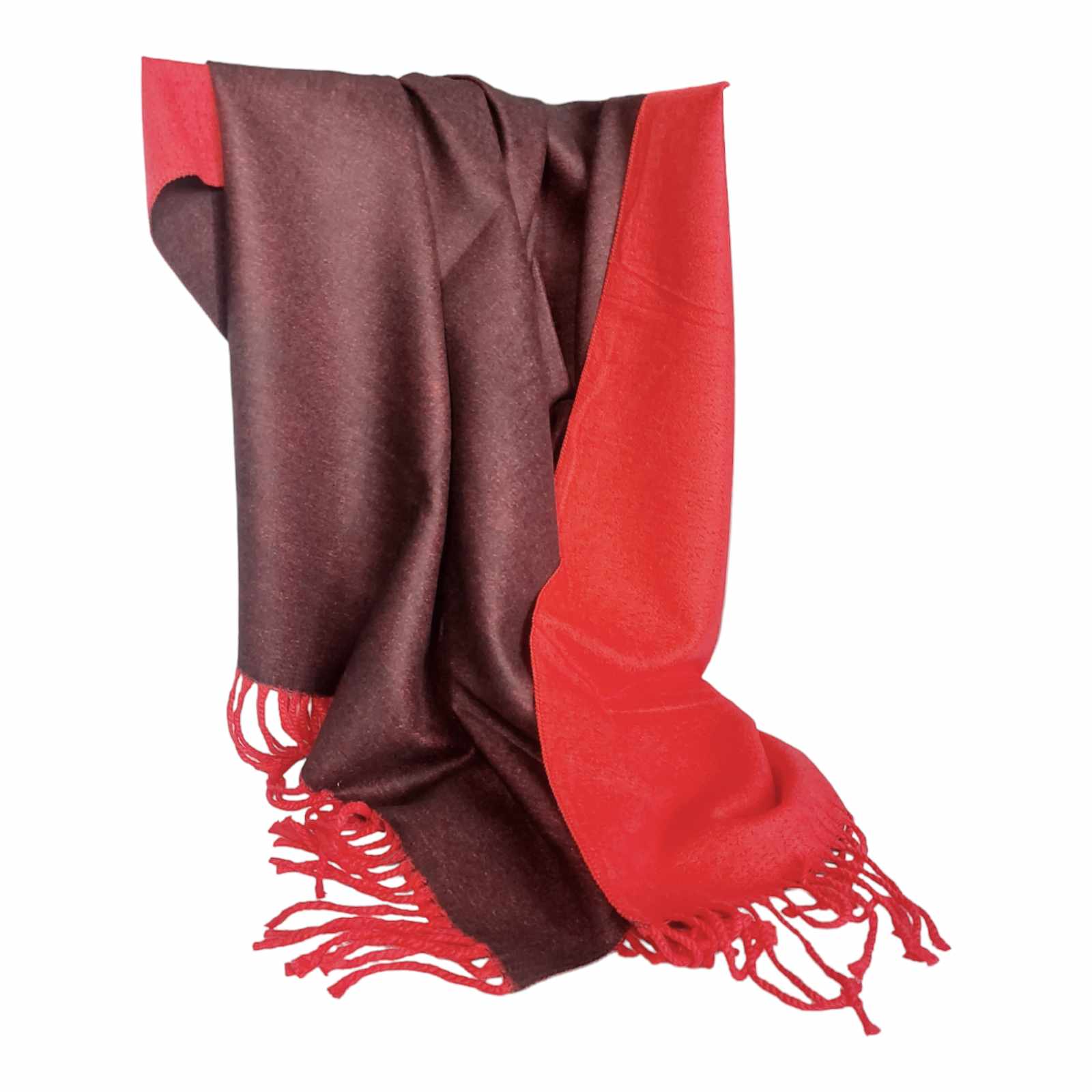 Red | Brown Cashmere Reversable | Double Sided Scarf | Shawl | Wrap