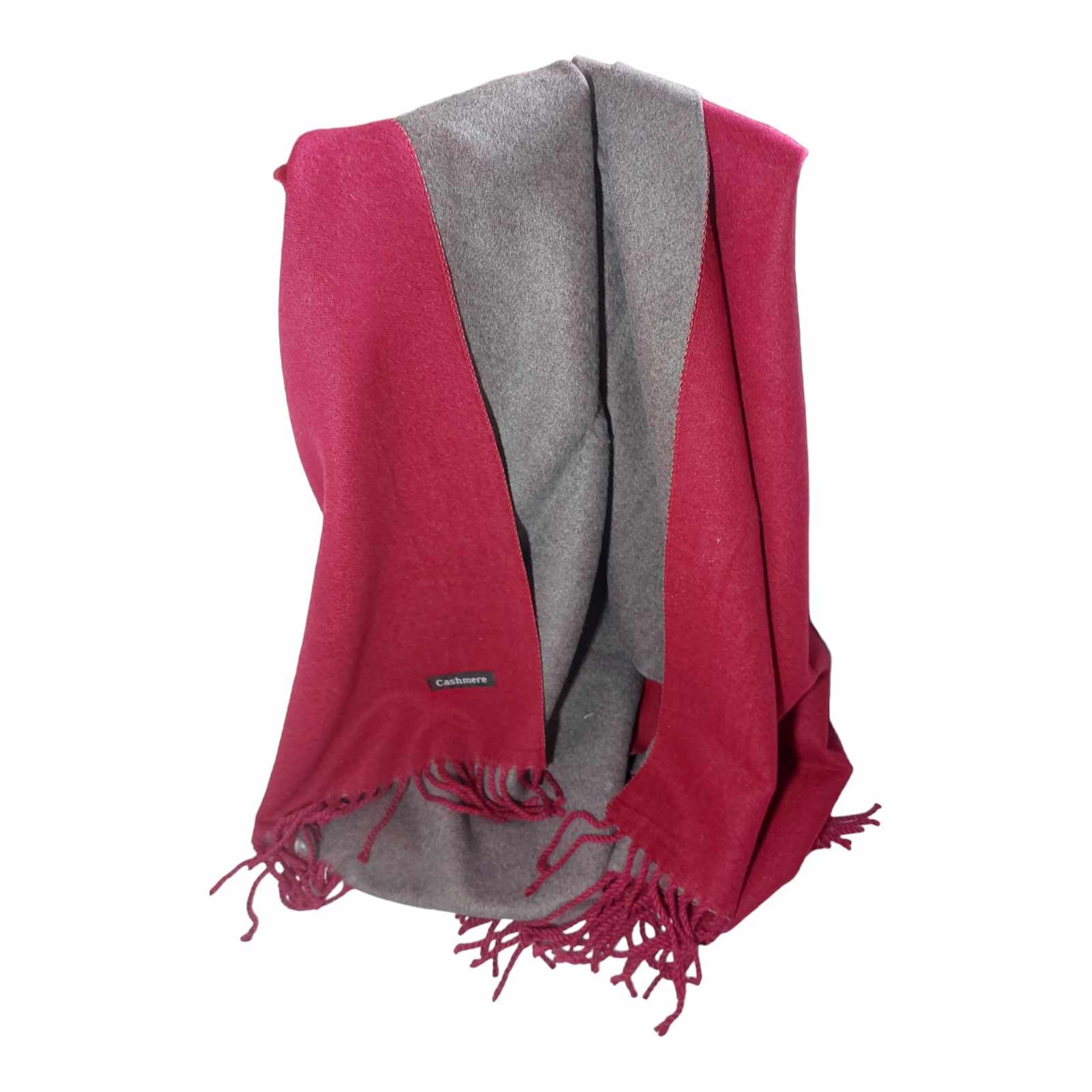 Pink | Grey Cashmere Reversable | Double Sided Scarf | Shawl | Wrap