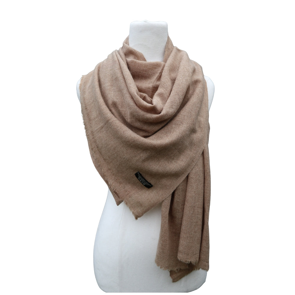 Beige Cashmere Scarf | Shawl | Wrap | Muffler | Handmade