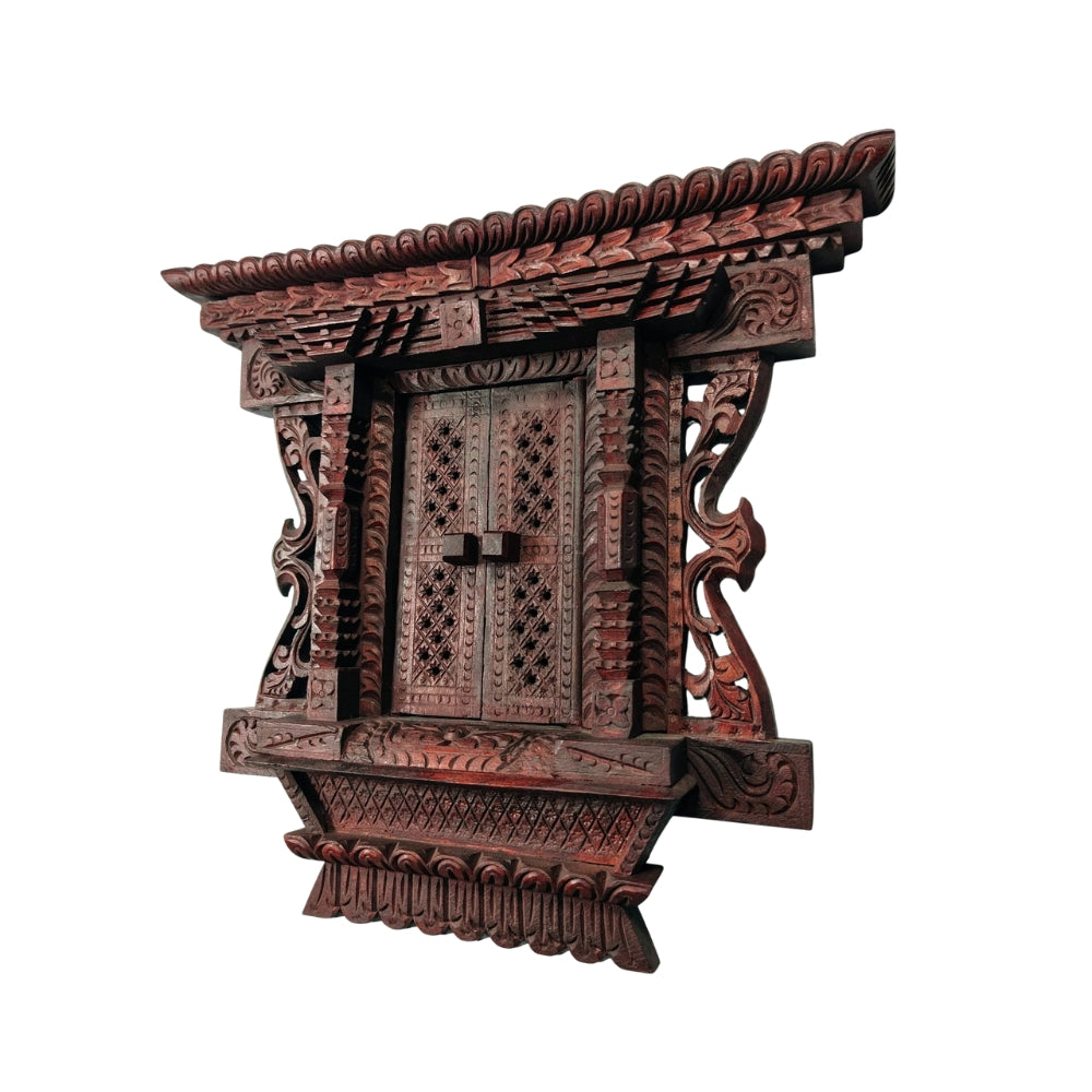 Kumari Window Frame 330 X 290 mm | Wall Hanging | Handcrafted | Made in Nepal