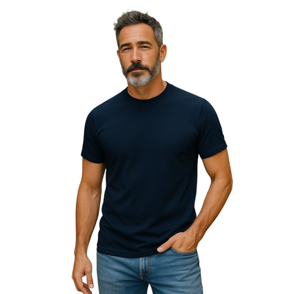 Navy Hemp | Cotton Short Sleeve T-Shirt | Unisex | 40% Hemp | 60% Cotton