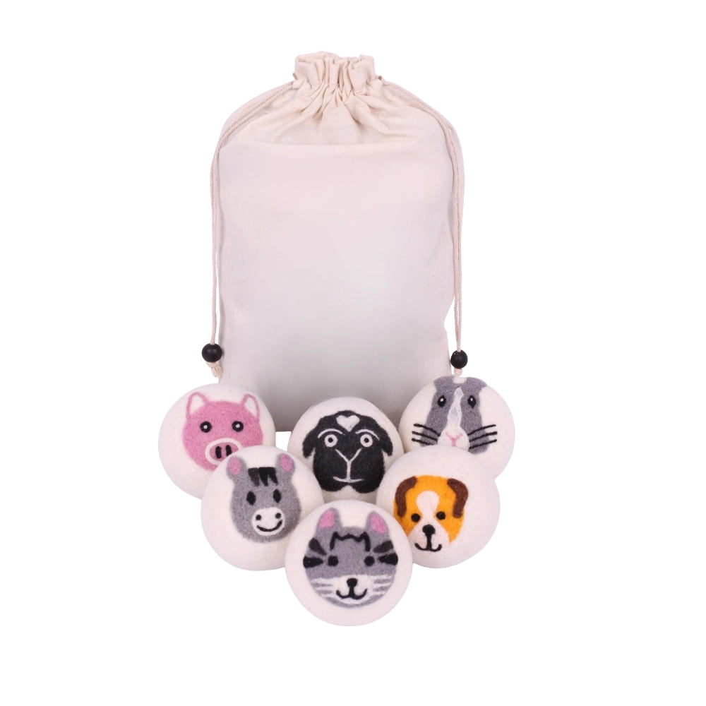 6 x 1 Bag Felt | Wool | Merino Drying Ball | Washing Machine | Cloth Dryer
