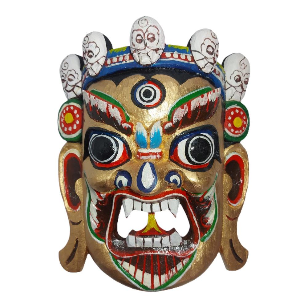 Handcrafted Bhairav Wooden Mask | Wall Hanging | Made in Nepal