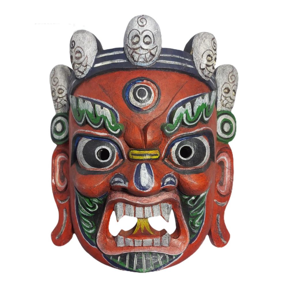 Handcrafted Bhairav Wooden Mask | Wall Hanging | Made in Nepal