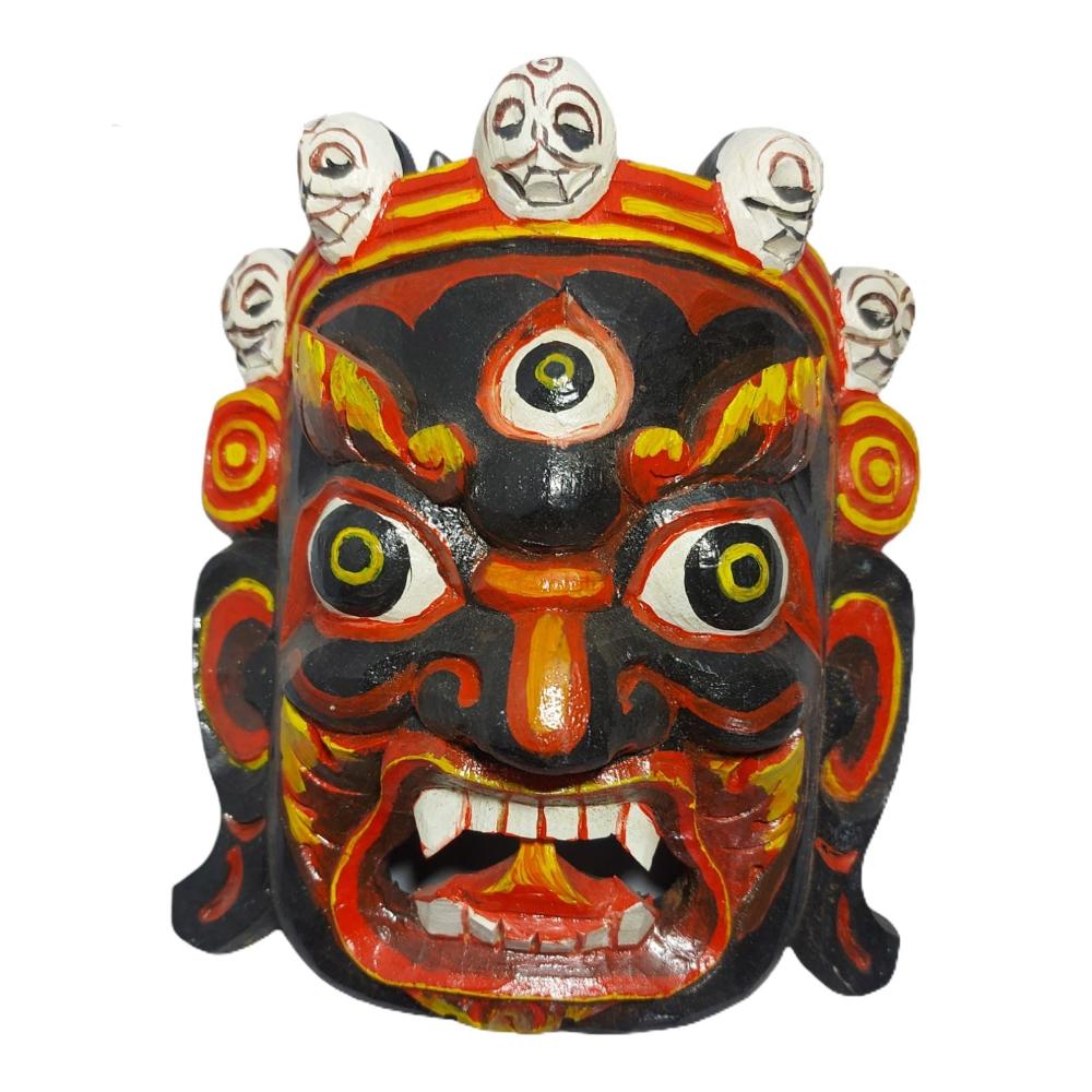 Handcrafted Bhairav Wooden Mask | Wall Hanging | Made in Nepal