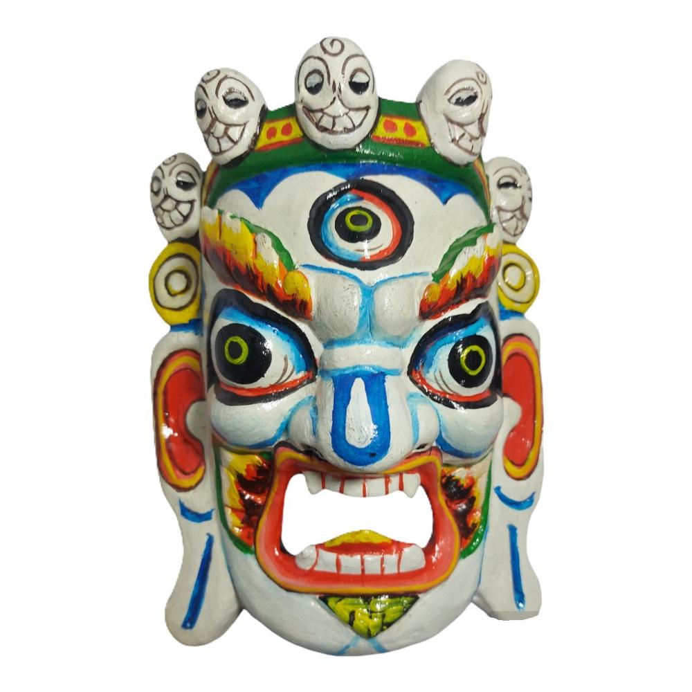 Handcrafted Bhairav Wooden Mask | Wall Hanging | Made in Nepal