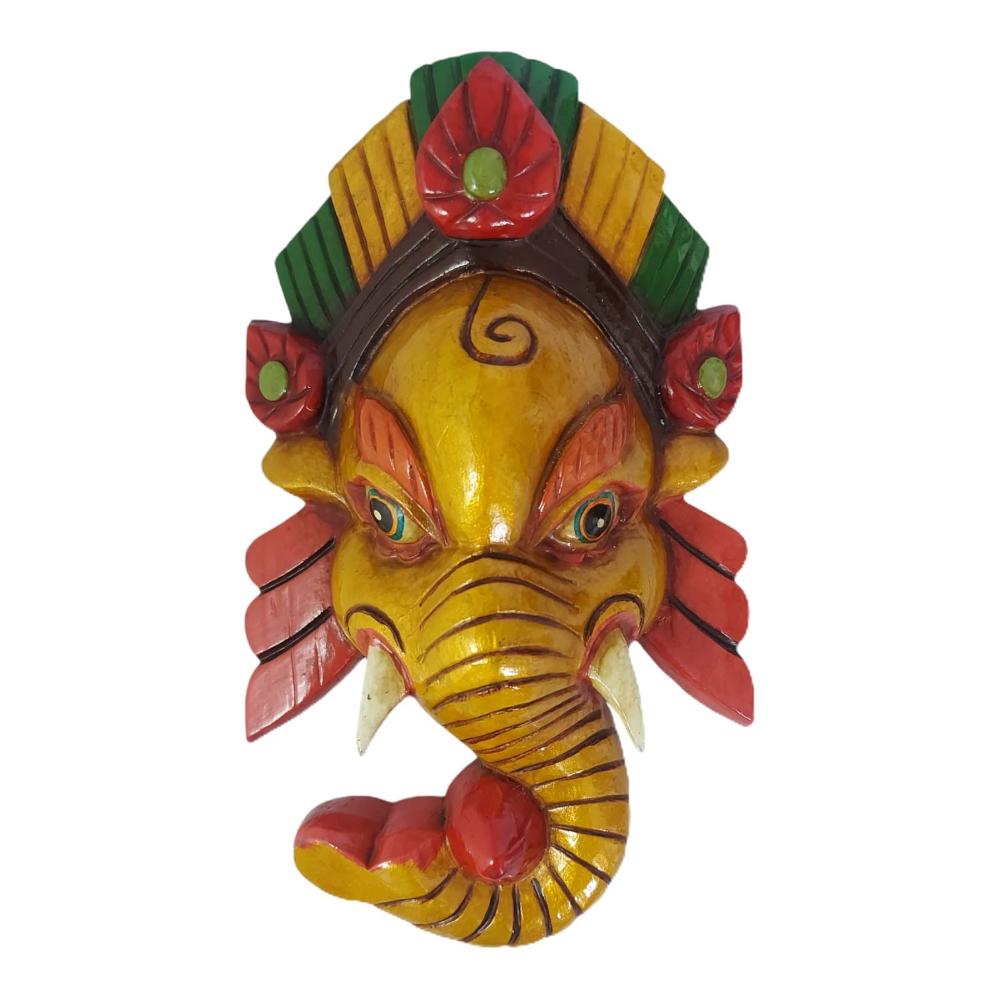 Handcrafted Ganesh Wooden Mask | Wall Hanging | Made in Nepal