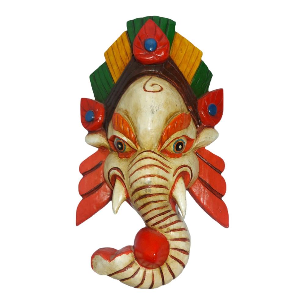 Handcrafted Ganesh Wooden Mask | Wall Hanging | Made in Nepal
