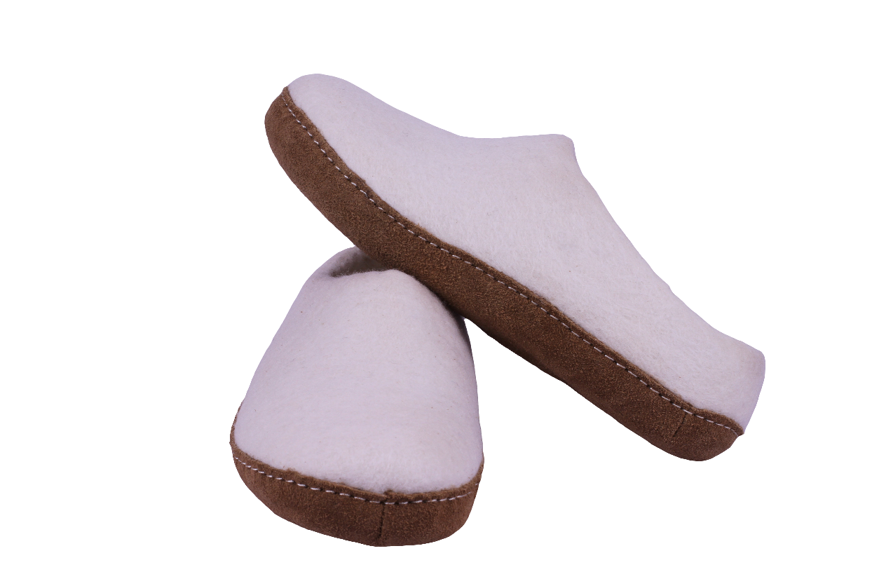 White Felt | Merino Wool Slippers | Unisex