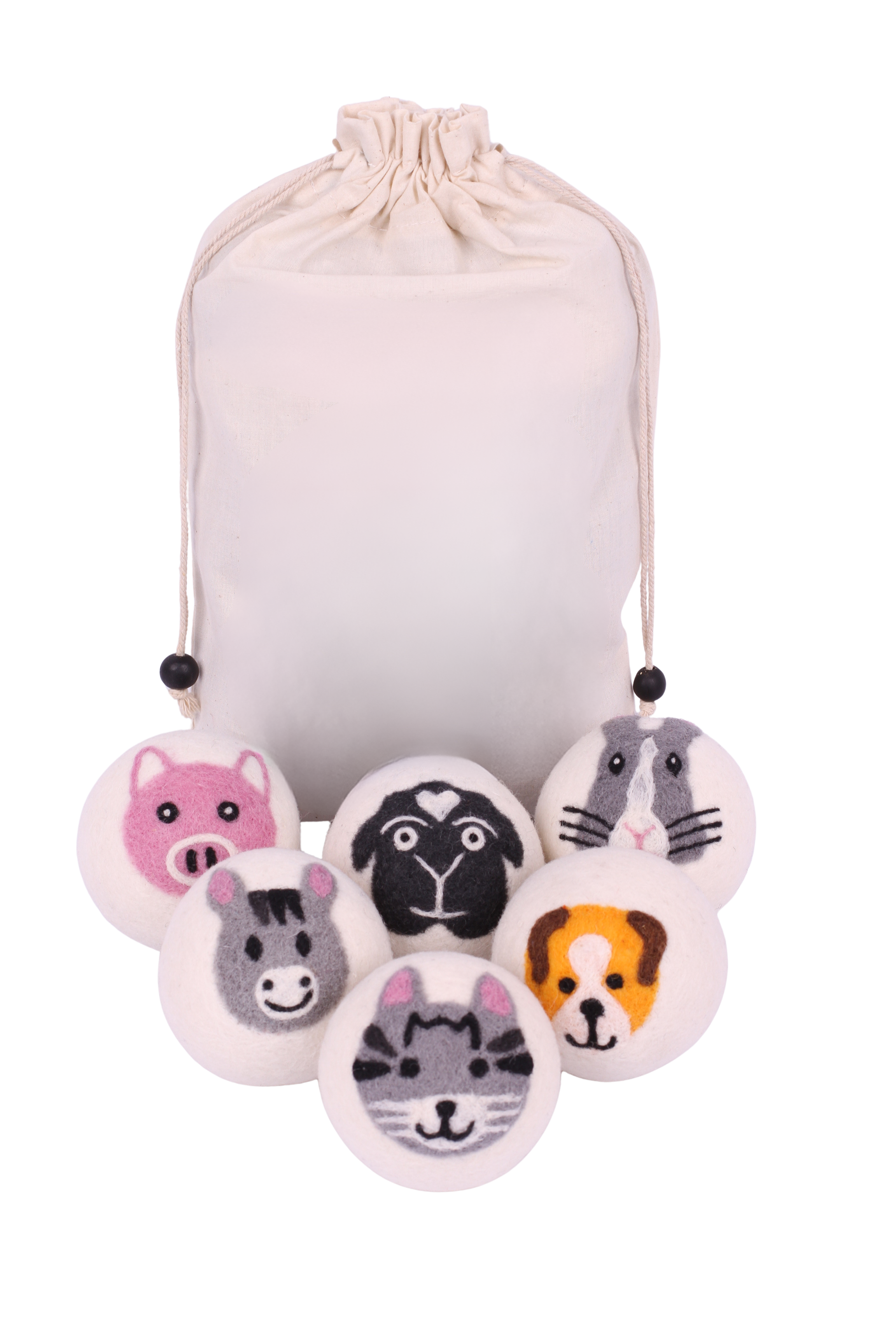 6 x 1 Bag Felt | Wool | Merino Drying Ball | Washing Machine | Cloth Dryer