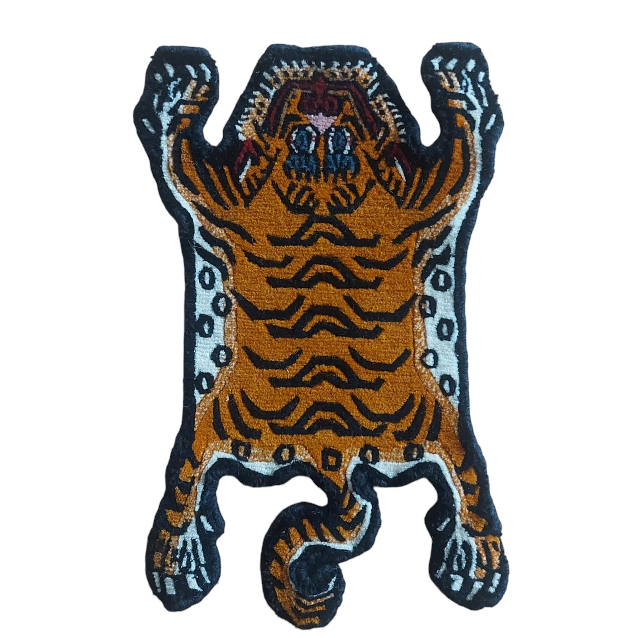 Handmade Tibetan Tiger Wool Rug | Wool Carpet | Traditional Asian Decor