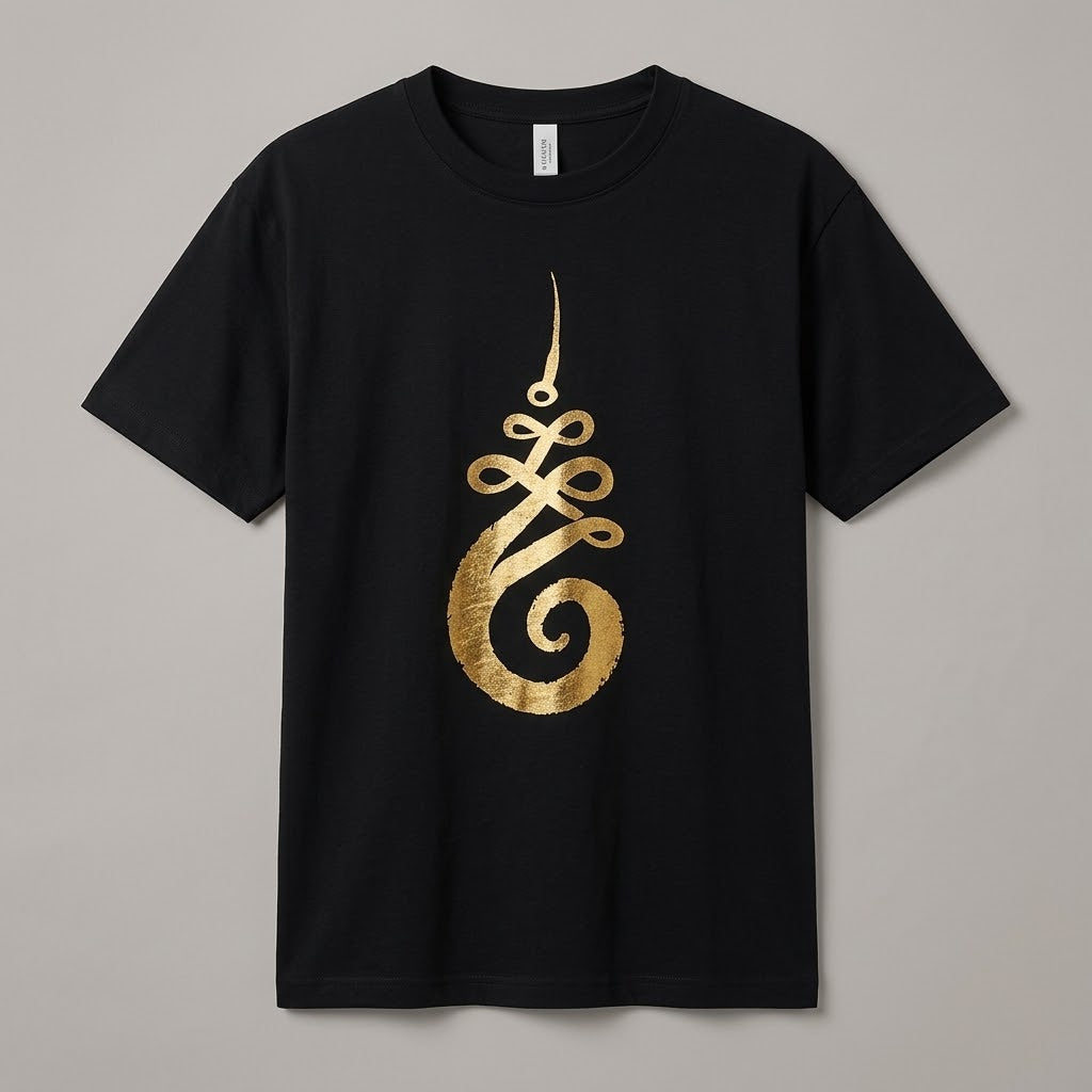Printed Black Short Sleeve T-Shirt | 100% Cotton