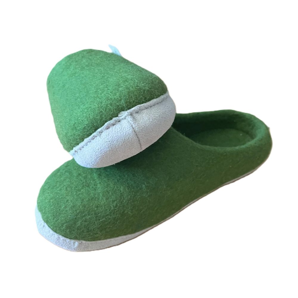 Merino Wool Felt Slipper – Suede Sole | Green