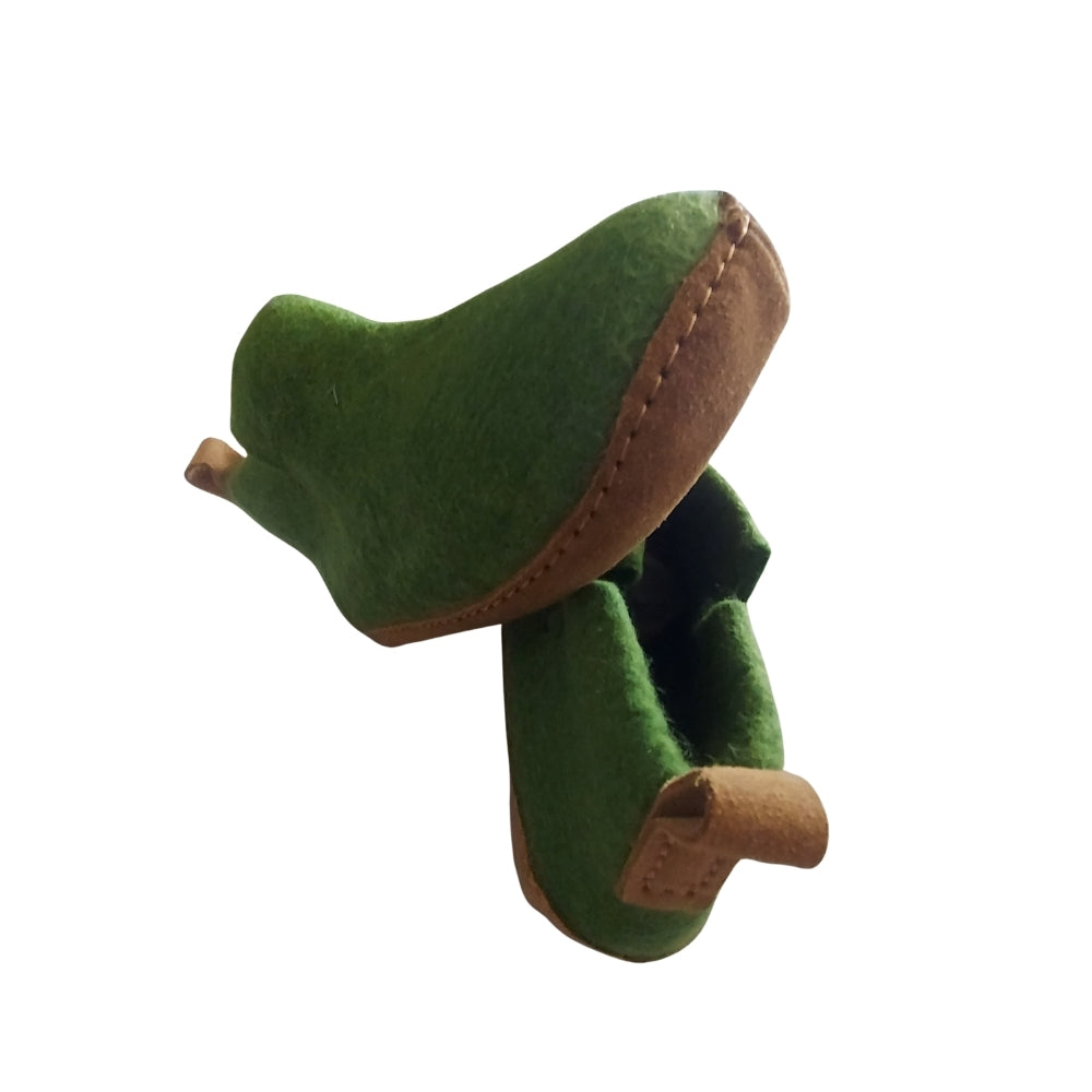 Green Felt | Merino Wool Boot | Slip-On | Shoe | Adult | Unisex | Rubber Sole