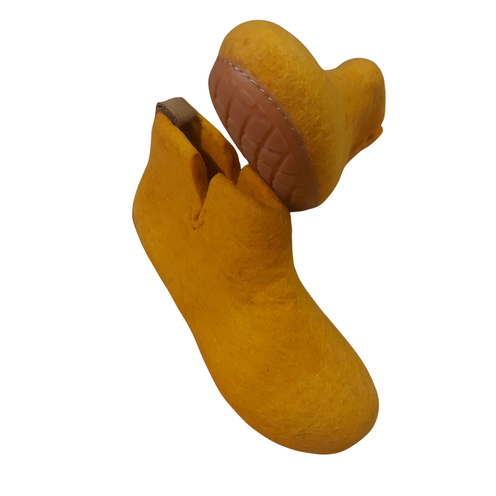 Orange Felt | Merino Wool Boot | Slip-On | Shoe | Adult | Unisex | Rubber Sole