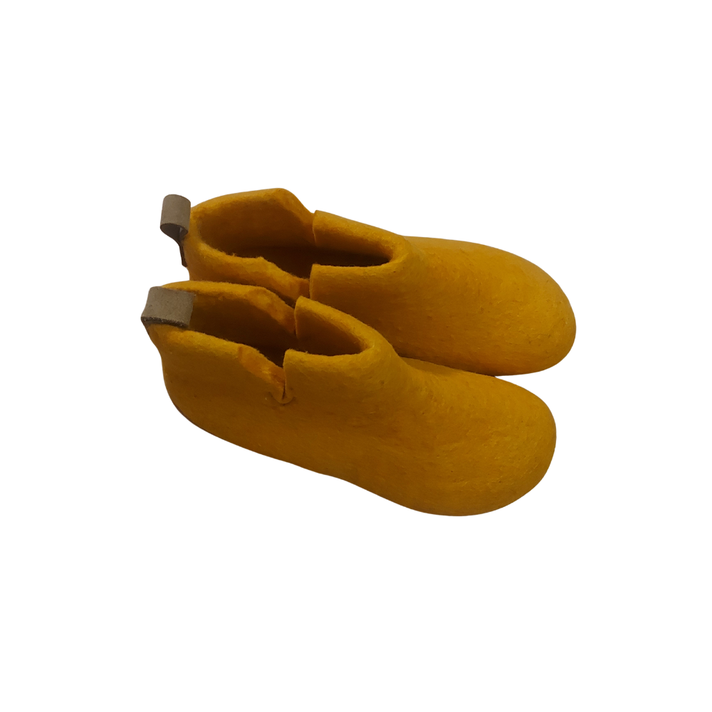 Orange Felt | Merino Wool Boot | Slip-On | Shoe | Adult | Unisex | Rubber Sole